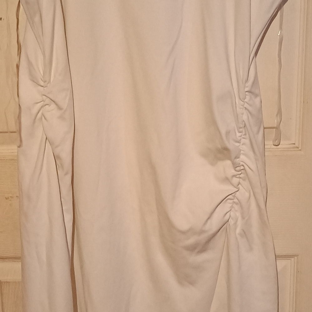 Elegant Cream Ruched Women's Top